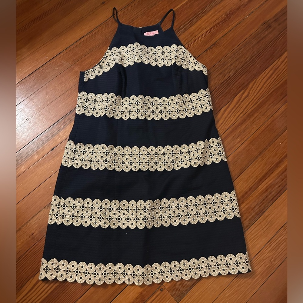 Lilly Pulitzer Navy and Tan summer dress size 6
